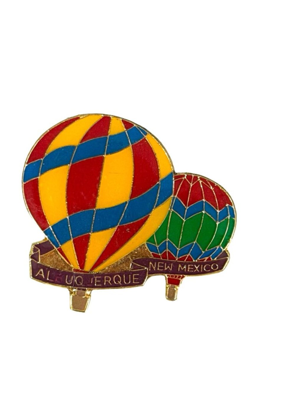 Vintage Albuquerque New Mexico Hot Air Balloon Enamel Lapel Pin Balloon Fiesta S